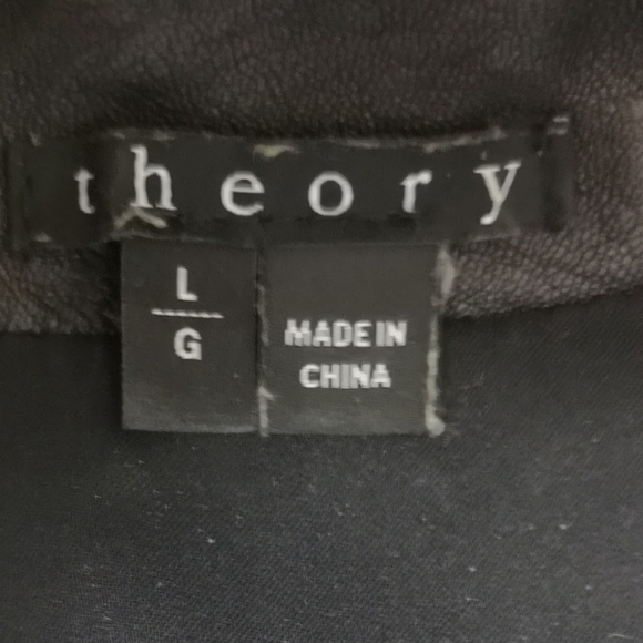 00s vintage Theory washed lined black leather sleeveless shell top - Picture 4 of 4